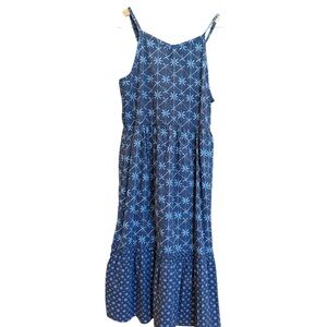 Carters Summer Dress Girls Size 12 Blue Patterned Sleeveless Dress